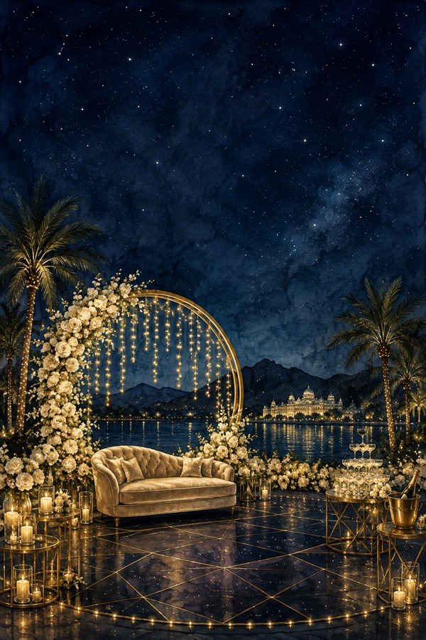 Reception wedding celebration illustration