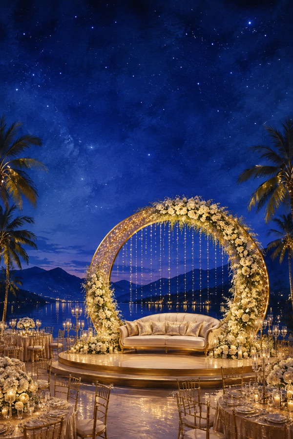 Sangeet wedding celebration illustration
